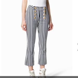 BALMAIN striped cropped trousers